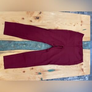 Burgundy High-Waisted Stretch Pants - Size L/XL